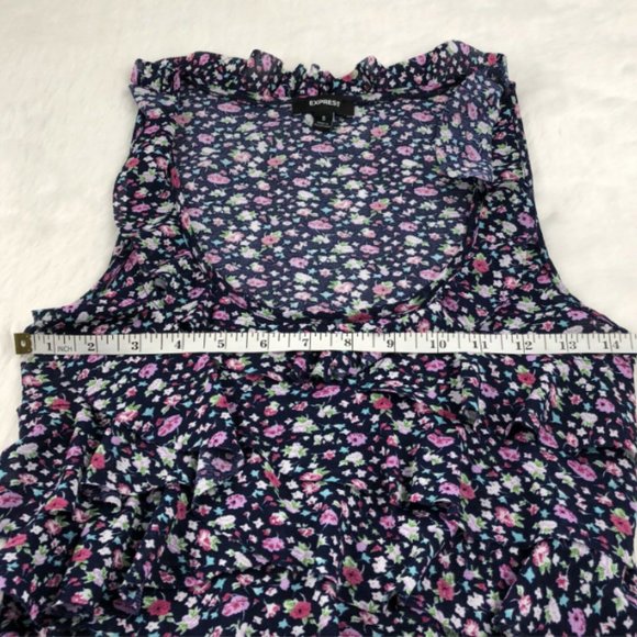 Express Sleeveless Ruffle Floral Blouse Size Small - Picture 4 of 7